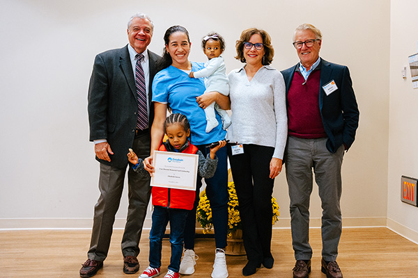 GU Students and GU president, Mark Scheinberg