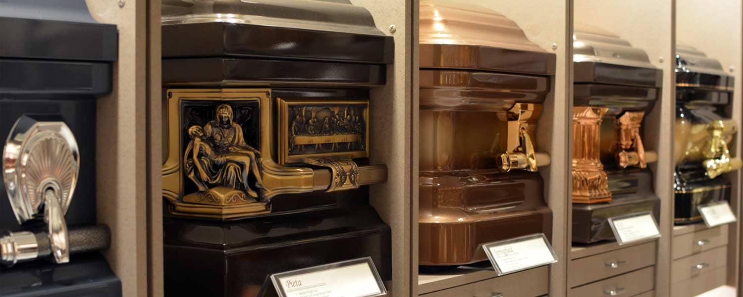 classroom casket display