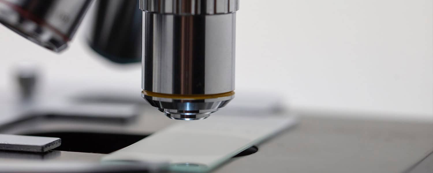 closeup of a microscope